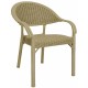 Sillón TORREMOLINOS, apilable, patas metálicas, polipropileno moka