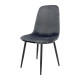 Silla HORUS NEW, metal, tapizado velvet gris con trasera floral a juego