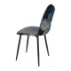 Silla HORUS NEW, metal, tapizado velvet gris con trasera floral a juego