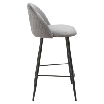 Taburete MAGDA NEW, metal, tapizado velvet gris