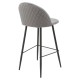 Taburete MAGDA NEW, metal, tapizado velvet gris