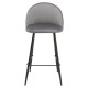 Taburete MAGDA NEW, metal, tapizado velvet gris