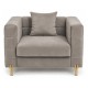 Sillón LARIOS, tejido velvet gris claro 25