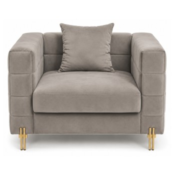 Sillón LARIOS, tejido velvet gris claro 25
