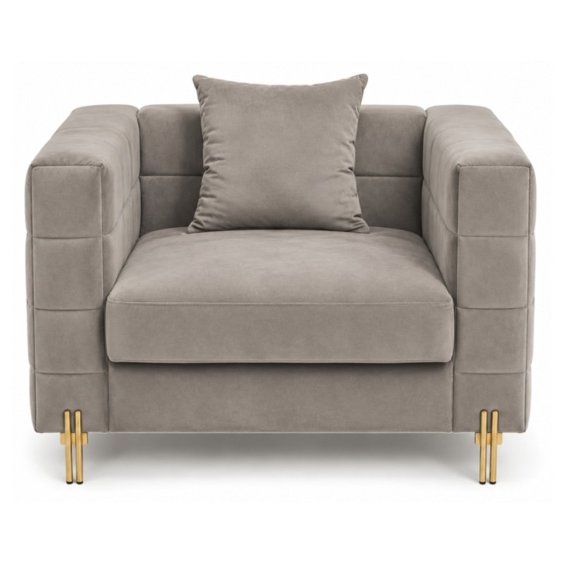 Sillón LARIOS, tejido velvet gris claro 25