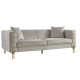 Sofá LARIOS, 3 plazas, tejido velvet gris claro 25