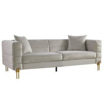 Sofá LARIOS, 3 plazas, tejido velvet gris claro 25