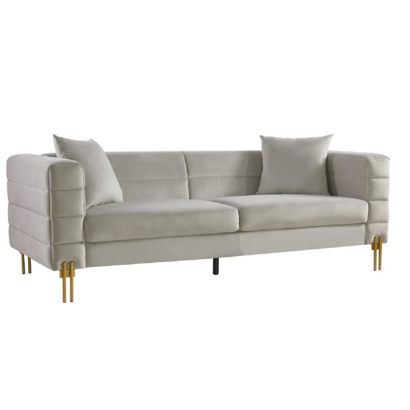Sofá LARIOS, 3 plazas, tejido velvet gris claro 25