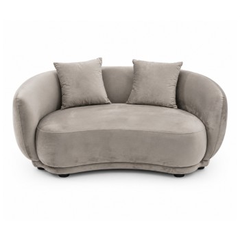Sofá Rachel, 2 plazas, tejido velvet gris claro 25