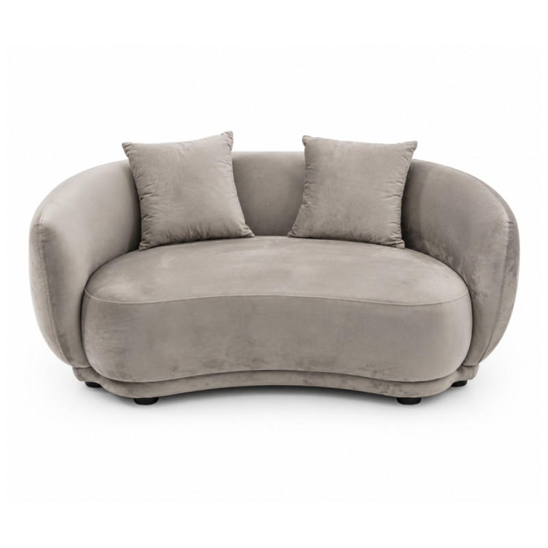 Sofá Rachel, 2 plazas, tejido velvet gris claro 25