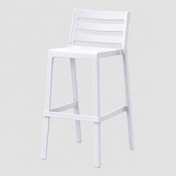 Taburete MADEIRA, apilable, polipropileno blanco