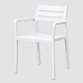 Sill&oacute;n MADEIRA, apilable, polipropileno blanco