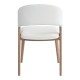 Silla CALABRIA, metal acabado de color madera, similpiel blanca