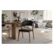 Silla CALABRIA, metal acabado de color madera, similpiel negra