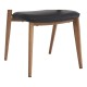 Silla CALABRIA, metal acabado de color madera, similpiel negra