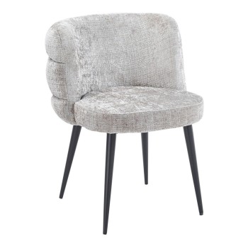 Silla BERG, metal, tapizado tejido cremona gris