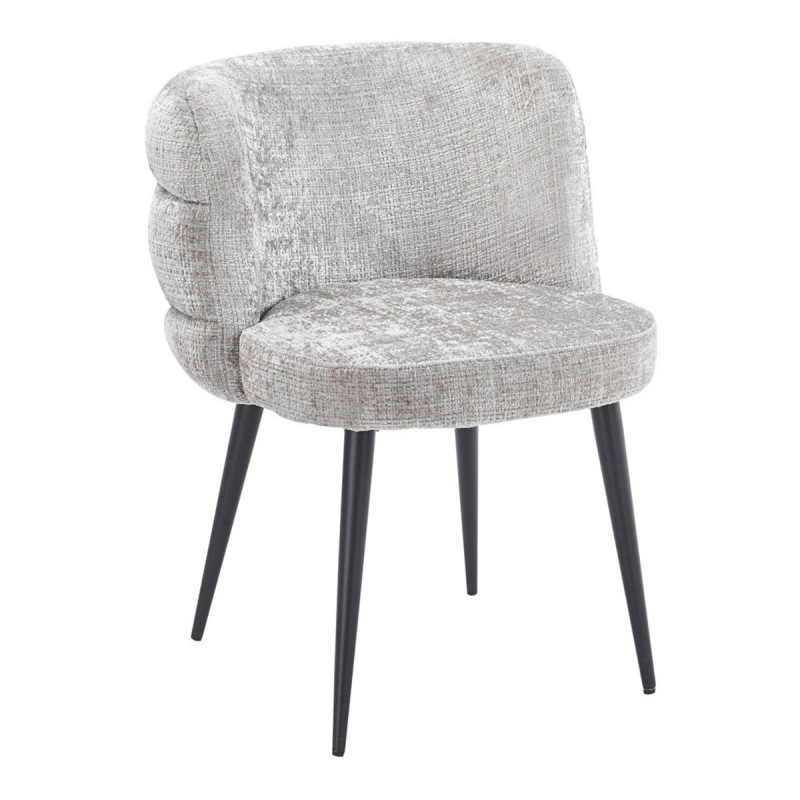 Silla BERG, metal, tapizado tejido cremona gris