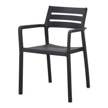 Sill&oacute;n MADEIRA, apilable, polipropileno negro