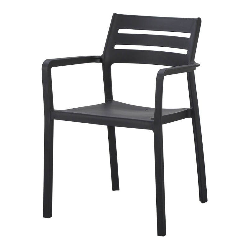 Sillón MADEIRA, apilable, polipropileno negro