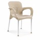 Sillón MIRAMAR, apilable, patas metálicas galvanizadas, polipropileno capuccino