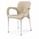 Sillón MIRAMAR, apilable, patas metálicas galvanizadas, polipropileno capuccino