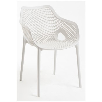 Silla Niku con Brazos Blanco de polipropileno