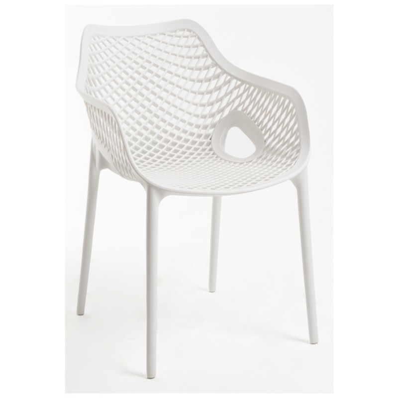 Silla Niku con Brazos Blanco de polipropileno