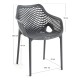 Silla Niku con Brazos Gris oscuro de polipropileno