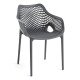 Silla Niku con Brazos Gris oscuro de polipropileno