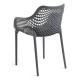Silla Niku con Brazos Gris oscuro de polipropileno