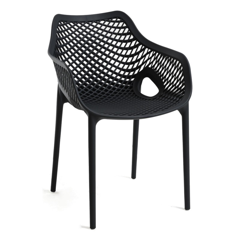 Silla Niku con Brazos Negro de polipropileno