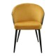 Silla LYDIA, metal, tapizado velvet amarillo con respaldo floral a juego