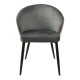 Silla LYDIA, metal, tapizado velvet gris con respaldo floral a juego