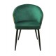 Silla LYDIA, metal, tapizado velvet verde con respaldo floral a juego