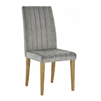 Silla GENOVA, patas met&aacute;licas, tapizado velvet gris