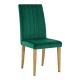 Silla GENOVA, patas metálicas, tapizado velvet verde oscuro