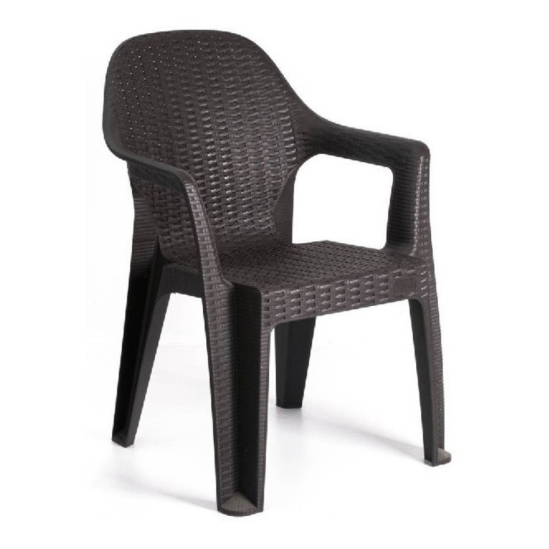 Sillón CIES, apilable, polipropileno marrón chocolate