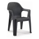 Sillón CIES, apilable, polipropileno antracita