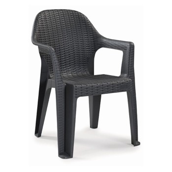 Sill&oacute;n CIES, apilable, polipropileno antracita