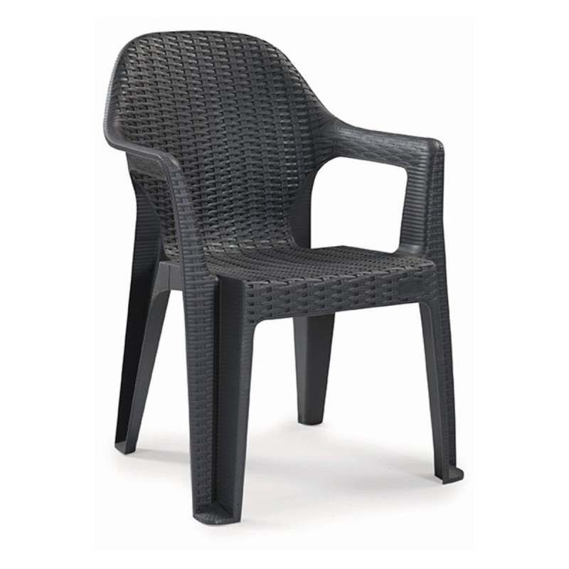 Sillón CIES, apilable, polipropileno antracita