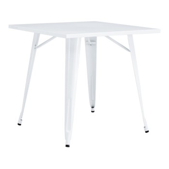Mesa TOL EK LIMITED, acero, blanca, 80x80 cms