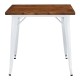 Mesa TOL EK WOOD, acero, madera, blanca, 80x80 cms