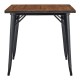 Mesa TOL EK WOOD, acero, madera, negra, 80x80 cms