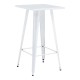 Mesa alta TOL EK LIMITED, acero, blanca, 60 x 60 cms