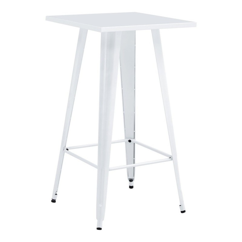 Mesa alta TOL EK LIMITED, acero, blanca, 60 x 60 cms
