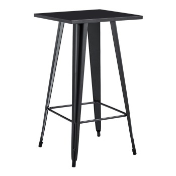 Mesa alta TOL EK LIMITED, acero, negra, 60 x 60 cms