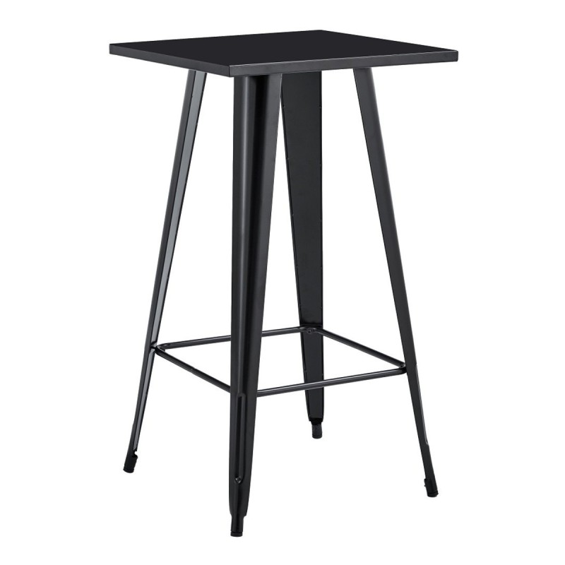 Mesa alta TOL EK LIMITED, acero, negra, 60 x 60 cms