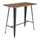 Mesa alta TOL EK WOOD, acero, madera, negra, 120 x 60 cms
