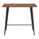 Mesa alta TOL EK WOOD, acero, madera, negra, 120 x 60 cms
