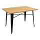 Mesa TOL, acero, negra, madera, 160x80 cms